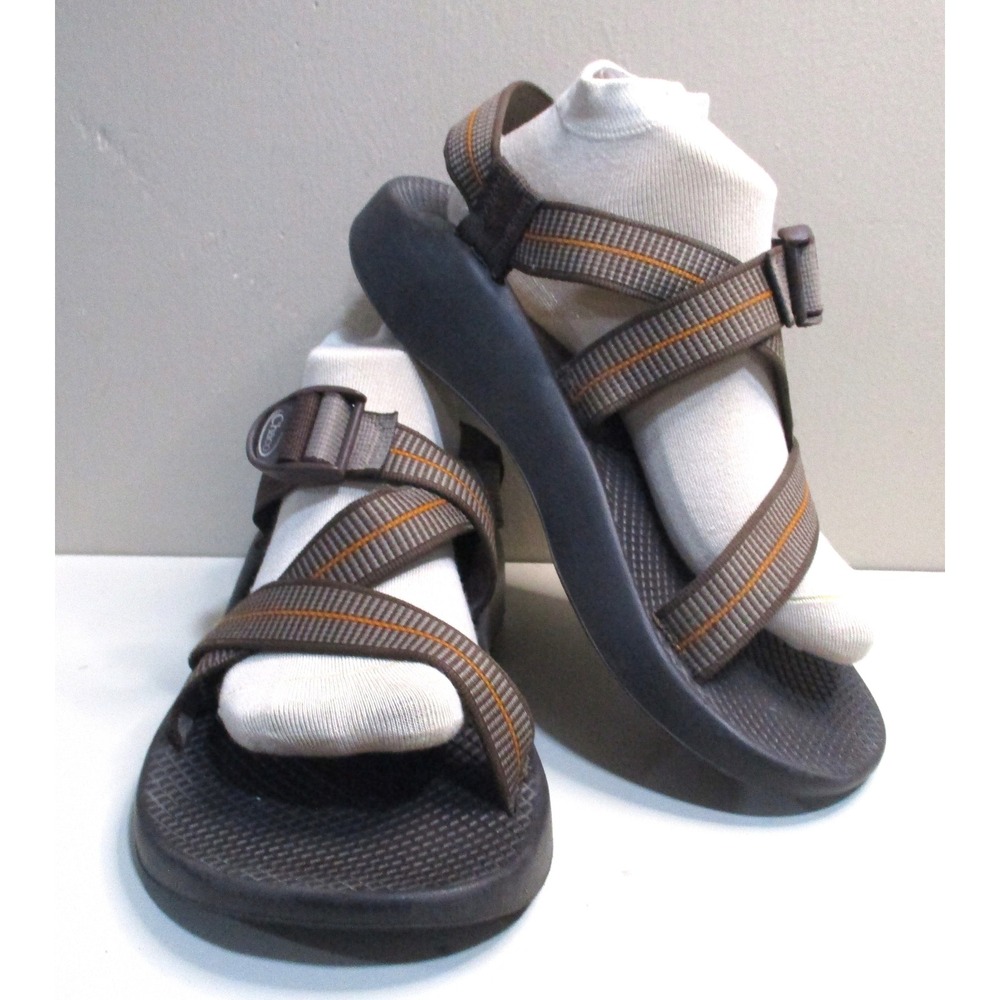 Chaco Z1 Classic Sport Sandals Mens 8 Brown Orange Strappy Hiking Water Shoes